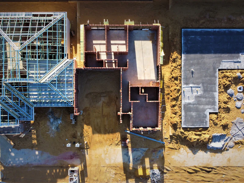 A Homeland site under construction — reinforcement and formwork before the pour